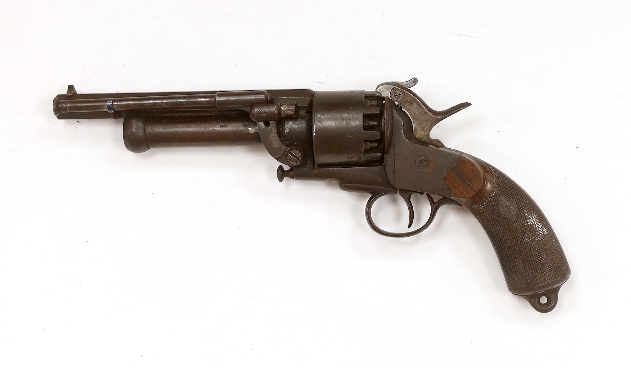 A good scarce nine short Le Matt 'Grape-Shot' single action percussion revolver